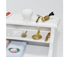 Ivebetter 1/12 bianco scala casa delle bambole mobili armadietto da bagno WC