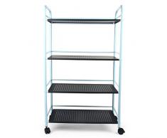 Scaffalatura a 4 ripiani Carrello in Metallo,con ruote,Multifunzione Mobile Supporto,60CM