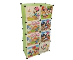 Sistema Di Scaffalature Armadio Vestiti Vivaio Di Mensola Guardaroba Mobili Bambini Armadio - 8 verde