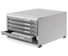 Han 1506-19 - 6 Cassettiera Contour, sei scomparti chiusi per formati fino a B4, grigio chiaro/grigio scuro