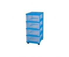 IRIDE 122420.0 SDC-004 - Cassettiera da scrivania, 4 cassetti, nero blu