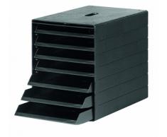 Durable 1712001060 Idealbox Plus Cassettiera da Scrivania con 7 Cassetti con Frontalini Aperti, Sportellino Frontale, Confezione da 1 Pezzo, Nero