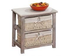 CASSETTIERA LEGNO 2 CASSETTI INTRECCIATI 37X26X39