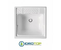 Mobile per esterno LAVACRIL 60X60,tavola lavapanni in legno,serrandina a scomparsa laterale,sifone e troppopieno BIANCO Colavene