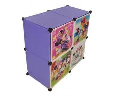 Sistema Di Scaffalature Armadio Vestiti Vivaio Di Mensola Guardaroba Mobili Bambini Armadio - 4 lilla