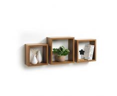 Modulo Casa 6RAN789BC - a forma di cubo scaffalature (bordo DM, 11,8 x 30 x 30 cm), pensione / MDF, colore rovere, 3 formati 23 cm / 26,5 cm / 30 cm