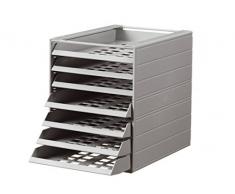 Durable 1712002050 Idealbox Basic 7 Cassettiera da Scrivania con 7 Cassetti con Frontalini Aperti, Confezione da 1 Pezzo, Grigio