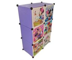 Sistema Di Scaffalature Armadio Vestiti Vivaio Di Mensola Guardaroba Mobili Bambini Armadio - 6 lilla