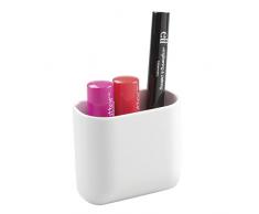 mDesign AFFIXX, Organizzatore Auto-Adesivo Forte per Cosmetici, Bagno, Ufficio, Armadietto - Piccolo, Bianco