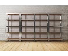 Heavy Duty in metallo-Scaffalatura a 5 ripiani per Garage/capanno/Scaffalatura a griglia, colore: argento