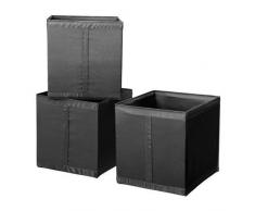 Ikea Skubb - Set di 3 scatole portatutto, compatibili con scaffalature, colore: nero, 31 x 34 x 33 cm