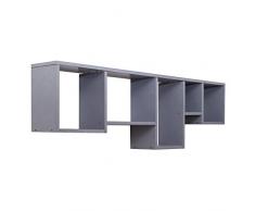 Rebecca Srl Pensile Mensola da Parete 5 Vani Legno Grigio Stile Moderno Sala Studio (Cod. RE4796)