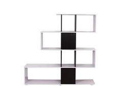 Homcom – Libreria di Design in legno 145x30x145cm - Mobili Ufficio Scaffale