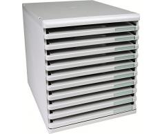 Exacompta 325414D - Cassettiera archivio da ufficio Modulo, formato A4, 10 ripiani aperti, grigio chiaro