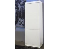 Mobile a serrandina in legno laminato H180 L60 P45 con 4 ripiani interni - vari colori