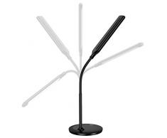AUKEY Lampada da Scrivania a LED 6W Lampade da Lettura, 3 Livelli di Luminosità, Angolo Regolabile con Collo Flessibile, Protezione degli Occhi, Luce da Lettura con Pulsante Tattile (LT-ST1, Nero)