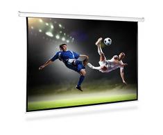 FrontStage ES-90-16:9 Telo Proiettore Elettrico Schermo per Proiezione (200 x 112 cm, 90", Diagonale 228 cm, Telecomando senza fili ed interrutore a muro)