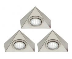 Set di luci LED triangolari per scaffalature o mobiletti da cucina con adattatore per presa di corrente e cavi di interconnessione, colore: Bianco freddo.