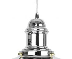 MiniSun - Lampada a sospensione fisherman e moderna di metallo cromato lucido e vetro