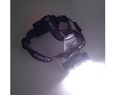 5000Lm Cree Xml-T6 Torcia Frontale Led + 2Pz Ricaricabile Batteria 18650 + 4.2V