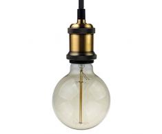 'moob ibear soffitto lampada a sospensione "rustico" con un design classico, lampada a sospensione con qualità E27 attacco a vite (Rame o Ottone) Im "Retro Look lampadine incluse (filamento effetto) Messing + 40W G95 "Glühkörper mit Glühfadenoptik"