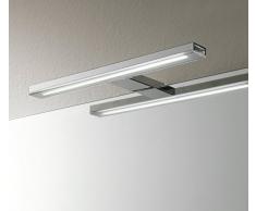 Ebir - Lampada led per illuminazione bagno Esther S3 - L.280mm 6w 840 lumen con parte illuminante in alluminio cromato e metacrilato