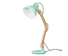 Tomons lampada da lettura design legno classico, lampada da tavolo, lampada regolabile scrivania, con braccio snodato, eye-friendly, la lampada da lavoro, lampada da ufficio, lampada da comodino Verde