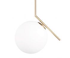 Relaxdays Lampada a sospensione in ottone globi, Metallo, Vetro Sfera di ombrello, (A x L x P) 75 x 45 x 30 cm, Modern, Design Lampada A Sospensione, Matt