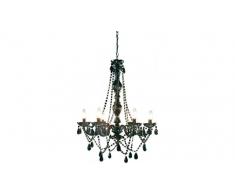 kare design 64306 - lampadario lampada a sospensione barocco starlight nero 6 luci