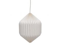 More Design PLIAGE-OBLONG Lampada a sospensione carta plissettata venduta senza filo elettrico, 25 W E14, bianco