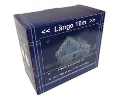 FDL 47860 - Tenda luminosa con 320 luci LED, luci colorate, cavo bianco, altezza stalattiti: 27 cm e 45 cm, con 80 matasse, lunghezza: 16 m, luce bianca calda