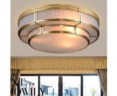 CNMKLM 3 nuovi continentale europea camera da letto tondo in ottone rame lampada lampada da soffitto luce piccole lampade di illuminazione stanza vivente in puro rame 350mm