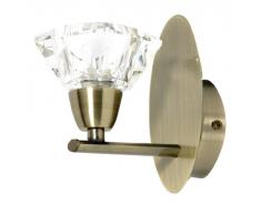 Alams - Applique da parete con finitura in ottone anticato, lampade in vetro cristallino K9