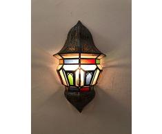 Applique da parete lampada lanterna Alluminio e vetro marocchina artigianale MAROCCO ETNICO 1219
