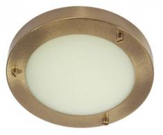 Rondo - Lampada da soffitto, da bagno, attacco G9, finitura in ottone dall'effetto anticato