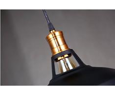 Splink Vintage Industriale Lampadario A Soffitto Metallo Ombra Attico caffè Cucina Bar Da parete Ciondolo Light Paralume(lampadina non incluso) - Nero