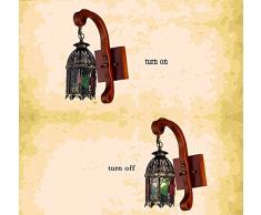 NAUY Continental Retro Marocco in legno massiccio Lampada da parete antichi Luci della barra della navata laterale della lampada balcone lampada del caffè di illuminazione