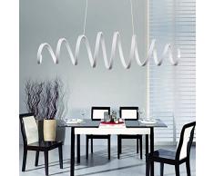 Lampadari moderna e minimalista LED Lampadari a sospensione con paralume in spirale metallo lampada 88W 3000 Kelvin Bianco caldo, Metallo e PC lampadario moderno, Lampadario sospeso