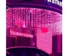 SOLMORE 4m x 0.6m Tenda Luminosa di Natale 120 LED Luce per Interno ed esterno Natale Xmas stringa fata nozze Luci della tenda 220V