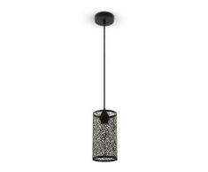 takestop® LAMPADARIO METALLO nero matto STILE MAROCCHINO ELEGANTE LAMPADA 3828 SOSPENSIONE DESIGN MODERNO 128x13CM ATTACCO E27