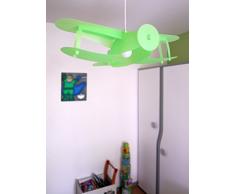 R&M Coudert - Lampada da soffitto per cameretta bambini, a forma di aereo colore anice