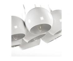 Kokoon HL00290WH Eklektik design Lampada a sospensione Bianco Metallo 45 x 45 x 14 cm