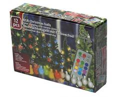 Best, Set di 12 palline di Natale con RGB LED che cambiano colore e telecomando