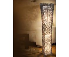 Naeve Leuchten 235314 - Lampada da terra intrecciata, 118 x 21 cm, colore: Marrone