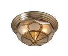 Lampada da soffitto lampadario candeliere in ottone opaco vetro Tiffany rustico ø46cm 6-luci EXL. E14 6 x 40 W 230 V
