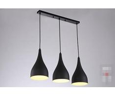 San Tai@Lampada lampadario a sospensione design retrò,Nero,alluminio,21cm*16cm