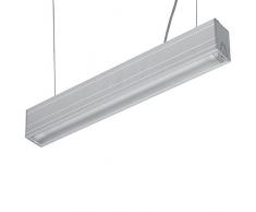 Design scrivania lampada a sospensione - Lampada esterno in alluminio - Lampada da soffitto corda stabile e leggero - Ufficio incl. stromsparender 24 Watt T5 tubo neon di ricambio per ottimale chiaro luce di lavoro, Set da 2