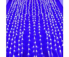 SOLMORE 4m x 0.6m Tenda Luminosa di Natale 120 LED Luce per Interno ed esterno Natale Xmas stringa fata nozze Luci della tenda 220V