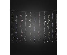 Luci decorative a LED, a tenda, con Globes colorati, 200 diodi colorati, trasformatore esterno 24 V, cavo trasparente 3674 – 503