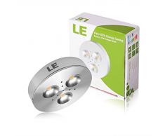 LE 5 Faretti LED da 3W per armadio, Pari ad alogene da 25W, 12V DC 240lm Luce bianca calda 2700K